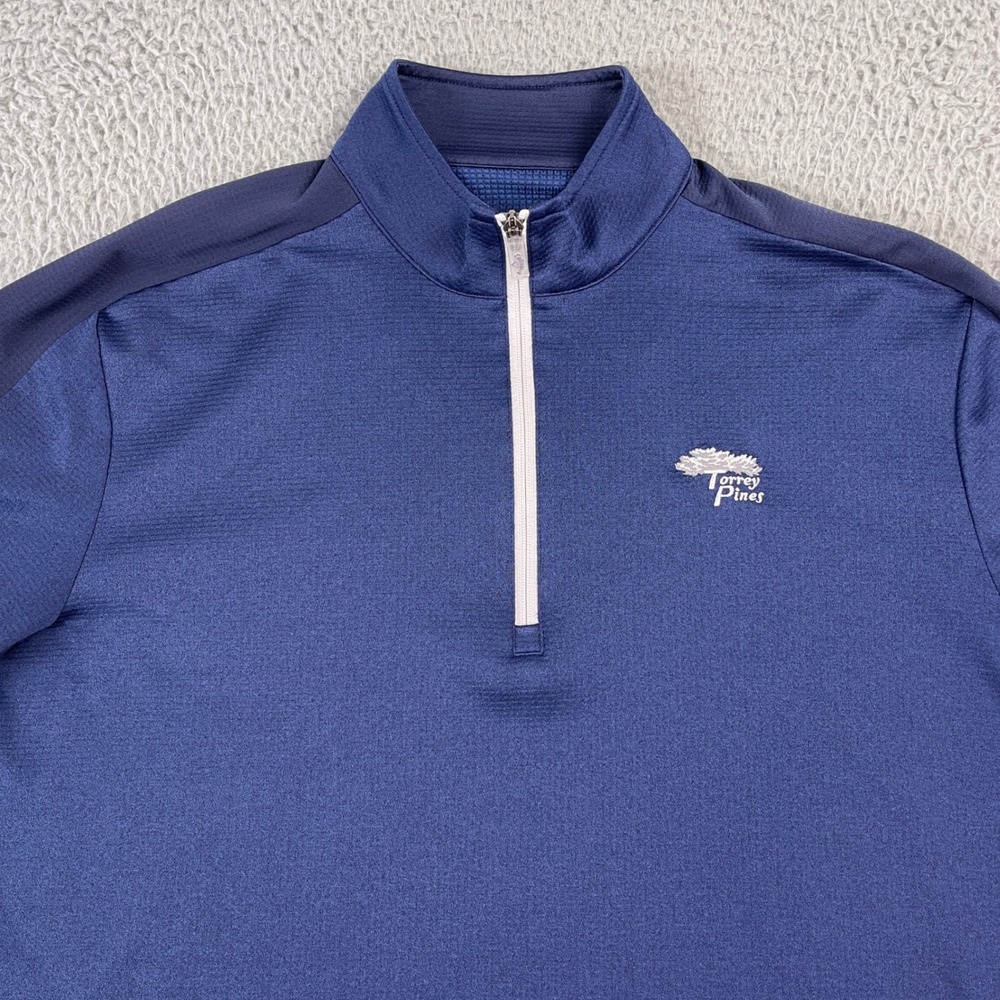 Callaway Pullover 1/4 Zip Mens Large Navy Blue Torrey Pines Weather Series - Picture 2 of 11